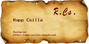 Rapp Csilla névjegykártya